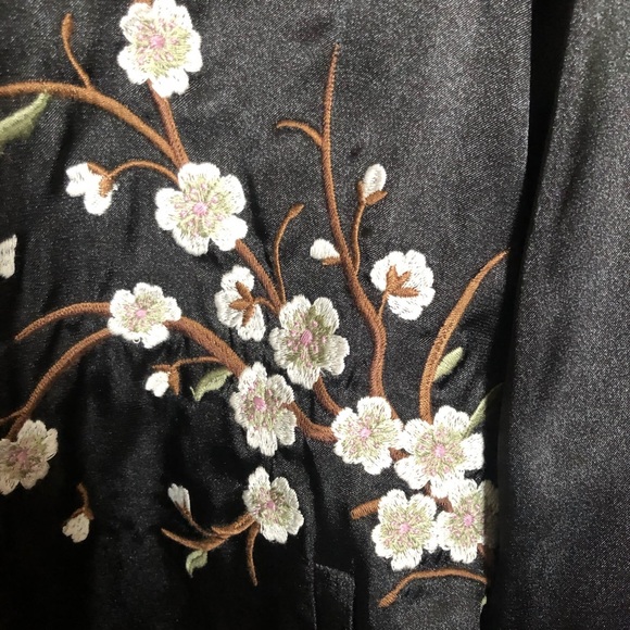 NWT Daya by Zendaya Black Soft Embroidered Zip Jacket   M - Picture 6 of 6